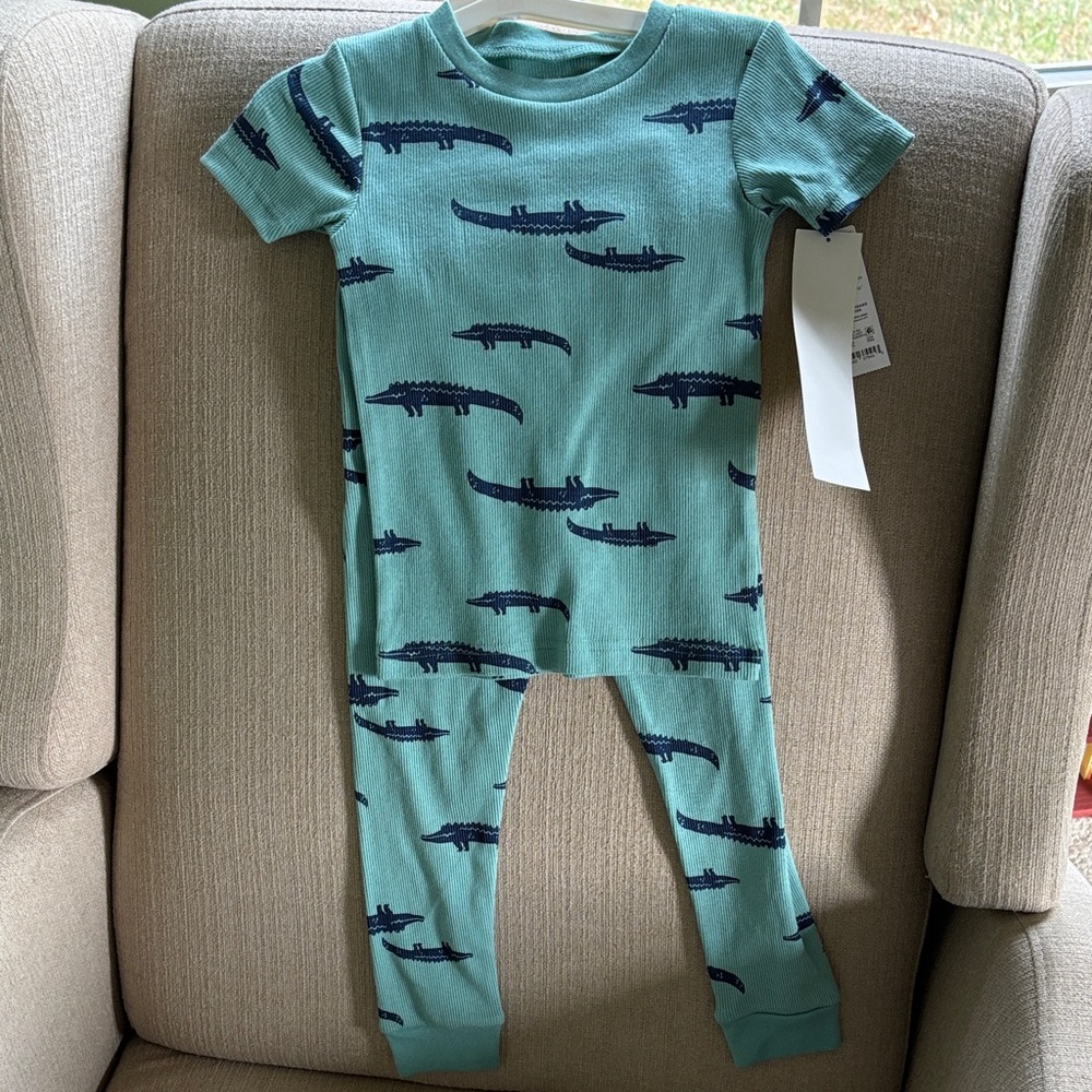 Carter's Teal Alligator Pajama Set